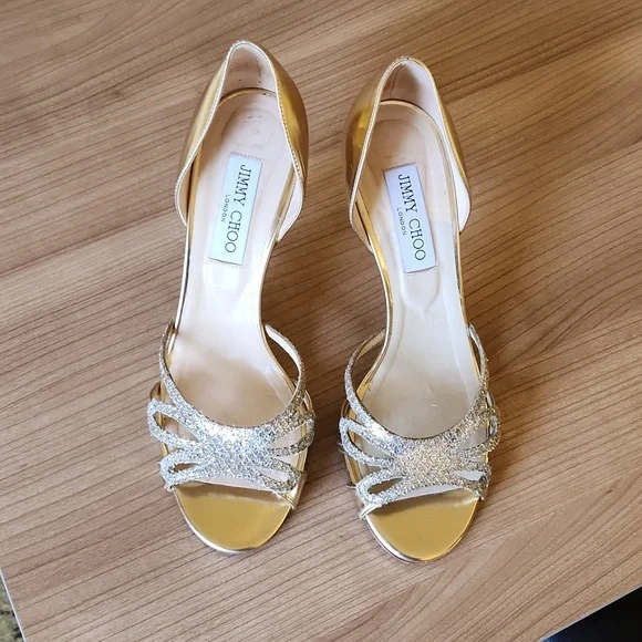 Jimmy choo champagne glitter heels - Picture 1 of 3